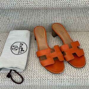 Hermes Orange Oasis Sandals